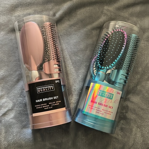 Professional Quality 5 Pc Hair Brush Set, Rose Color - Picture 1 of 5